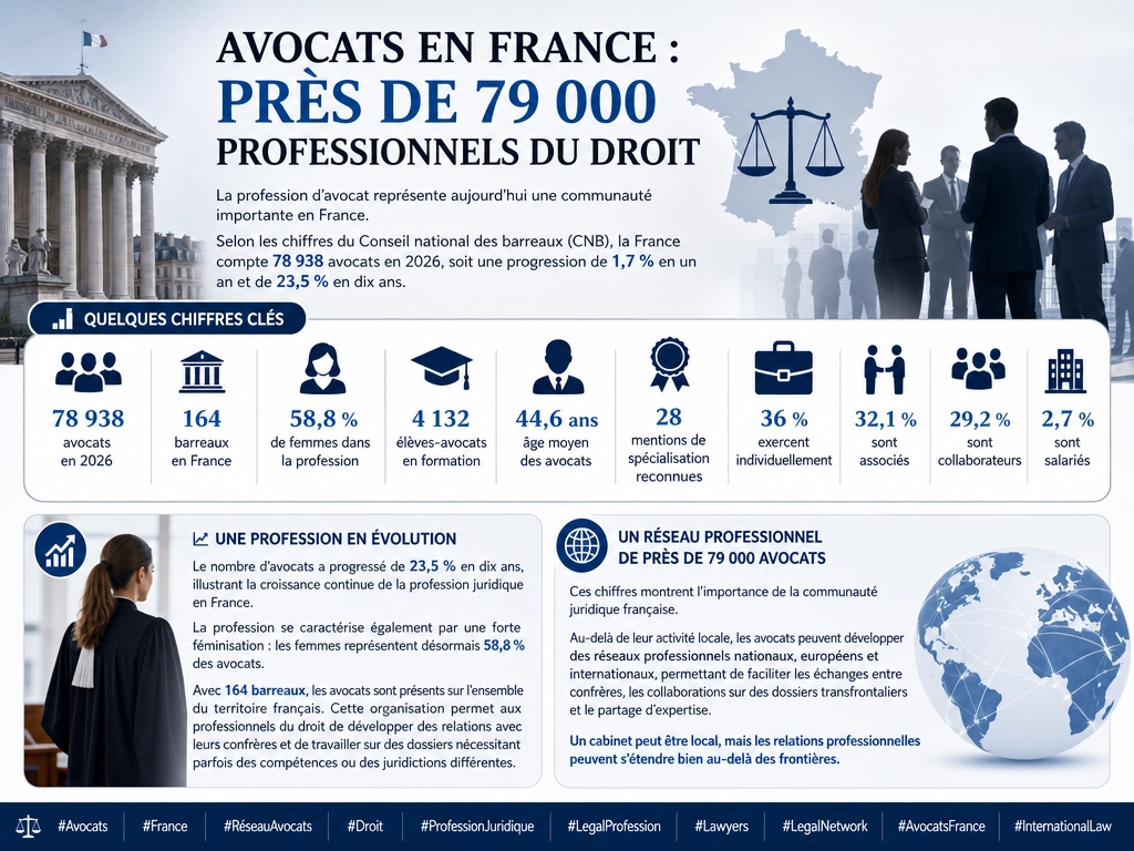 ⚖️ Avocats en France : une profession en pleine évolution, avec près de 79 000 professionnels