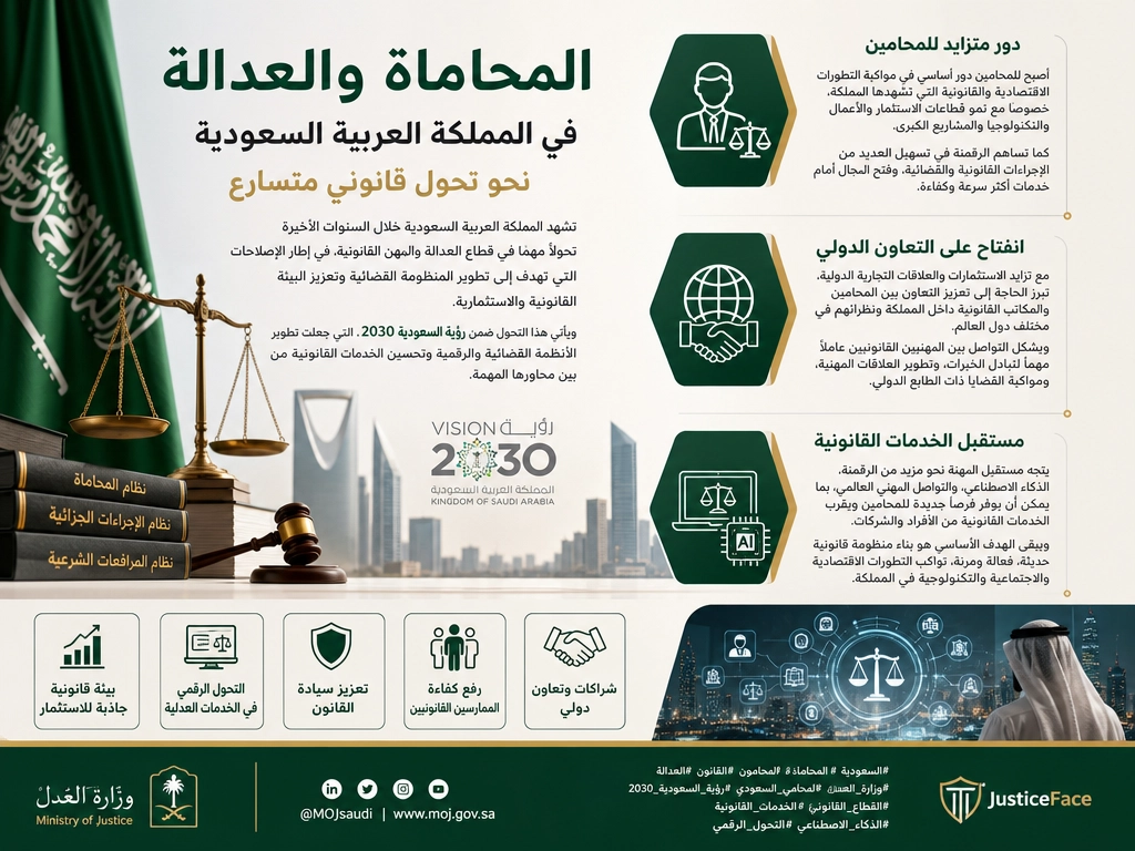 ⚖️ المحاماة والعدالة في المملكة العربية السعودية: نحو تحول قانوني متسارع