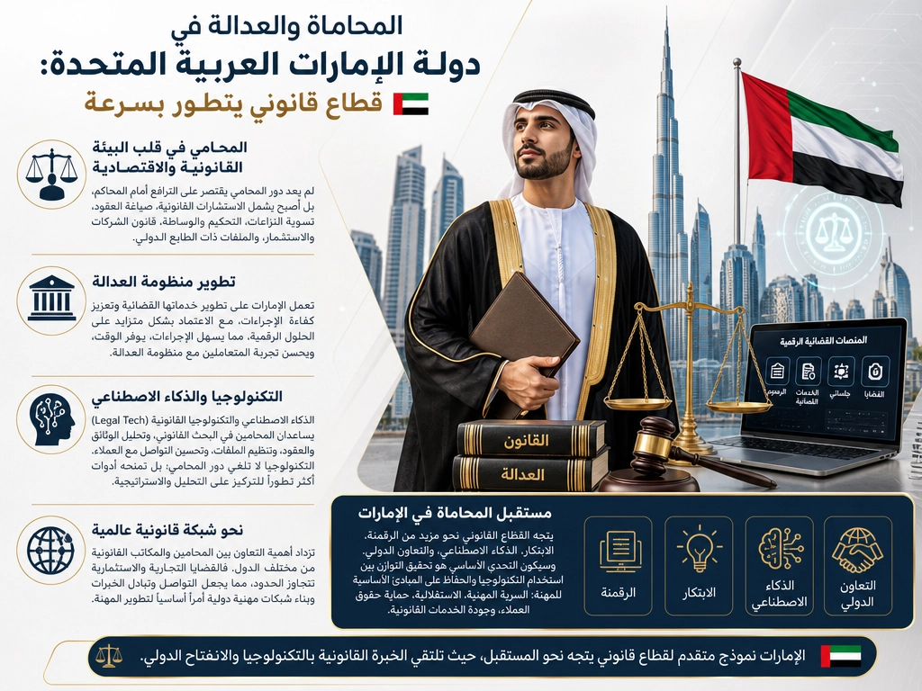 المحاماة والعدالة في دولة الإمارات العربية المتحدة: قطاع قانوني يتطور بسرعة  ⚖️
