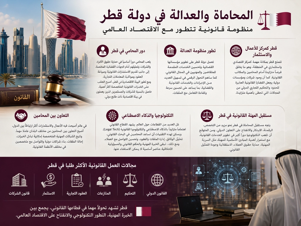 لمحاماة والعدالة في دولة قطر: منظومة قانونية تتطور مع الاقتصاد العالمي