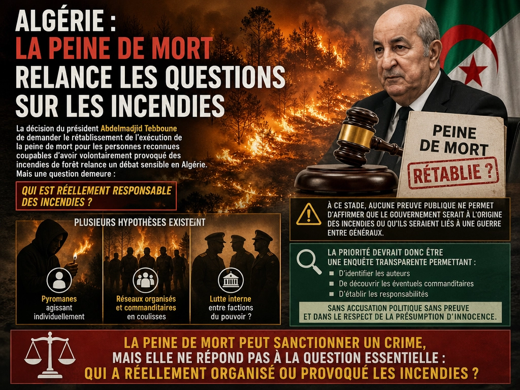 Algérie : la peine de mort relance les questions sur les incendies